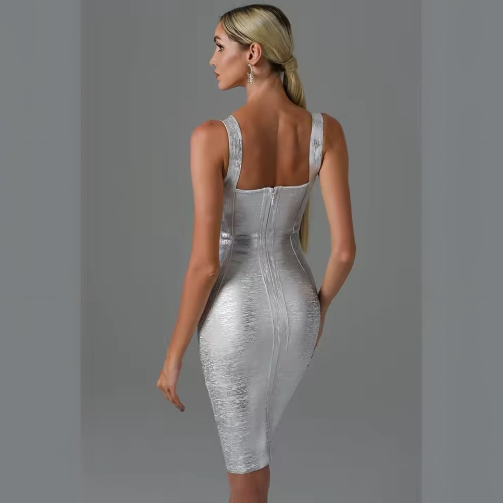 Metalik obleka Zemira